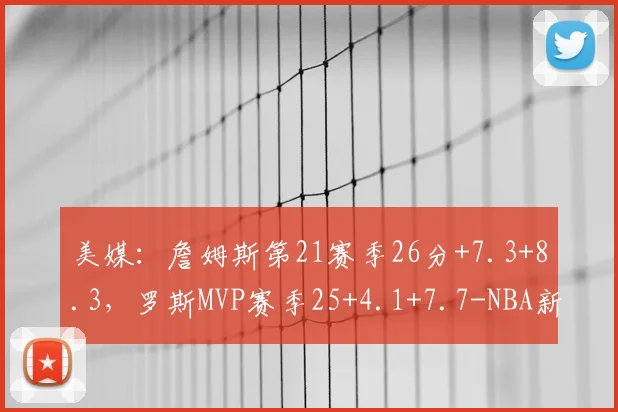 美媒:詹姆斯第21赛季26分+7.3+8.3,罗斯MVP赛季25+4.1+7.7-NBA新闻